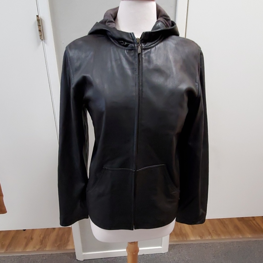 Black soft leather jacket